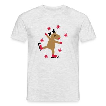 Funny moose for Christmas - Men's T-Shirt - heather grey - Front - AI Model Male 178 dark (178cm)