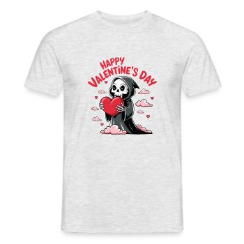 faucheuse amoureuse avec coeur - T-shirt homme - gris chiné - Devant - AI Model Male 178 dark (178cm)