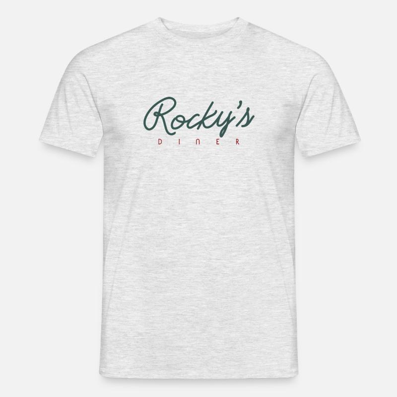 Rocky's Diner - Mænd T-shirt - grå meleret