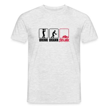 Evolution Hangover Drink Drank Drunk - Männer T-Shirt - Grau meliert - Vorne - AI Model Male 178 dark (178cm)