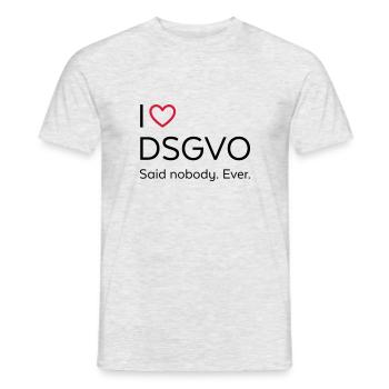 I love DSGVO (black) - Men's T-Shirt - heather grey - Front - AI Model Male 178 dark (178cm)