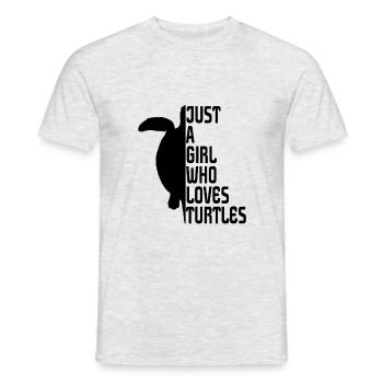 Turtle Slogan just a girl who loves turtles - Männer T-Shirt - Grau meliert - Vorne - AI Model Male 178 dark (178cm)