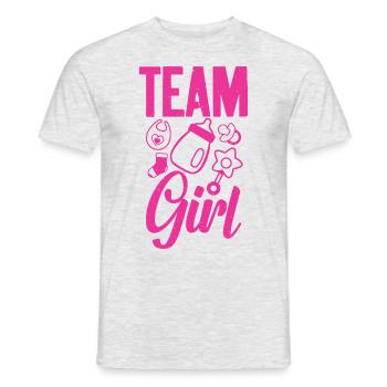 Team Girl Baby Sex Reveal - T-shirt homme - gris chiné - Devant - AI Model Male 178 dark (178cm)