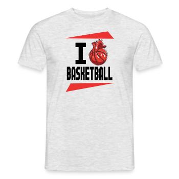 Ich Liebe Basketball Basketballer Geschenkidee - Männer T-Shirt - Grau meliert - Vorne - AI Model Male 178 dark (178cm)