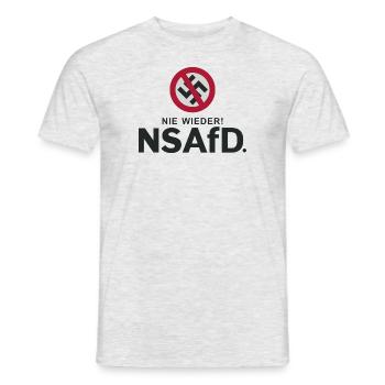 NIE WIEDER DIKTAUR, FCK AFD - Männer T-Shirt - Grau meliert - Vorne - AI Model Male 178 dark (178cm)