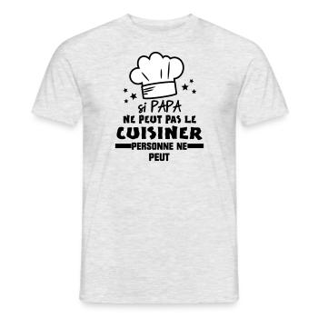 SI PAPA NE PEUT PAS - T-shirt homme - gris chiné - Devant - AI Model Male 178 dark (178cm)