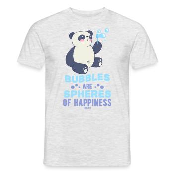 Panda aime les bulles de savon - T-shirt homme - gris chiné - Devant - AI Model Male 178 dark (178cm)