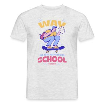 on the way to the best school - Men's T-Shirt - heather grey - Front - AI Model Male 178 dark (178cm)