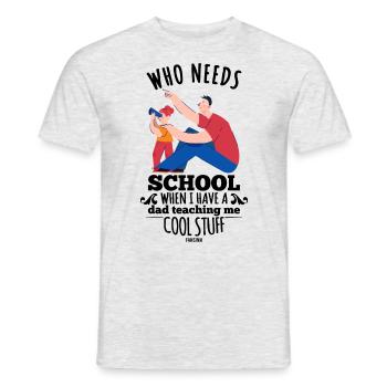 Vater Lehrer lernen Tochter Kind - Männer T-Shirt - Grau meliert - Vorne - AI Model Male 178 dark (178cm)