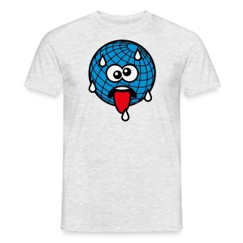 Emoticon / Climate Change / Warming / Earth Day 4C - Men's T-Shirt - heather grey - Front - AI Model Male 178 dark (178cm)