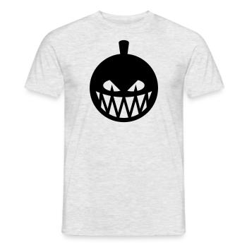 Halloween Pumpkin (Pumpkin Lantern / Emoji / 1C) - Men's T-Shirt - heather grey - Front - AI Model Male 178 dark (178cm)