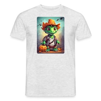 Halloween Dino Blankovorlage 10.0 - Männer T-Shirt - Grau meliert - Vorne - AI Model Male 178 dark (178cm)