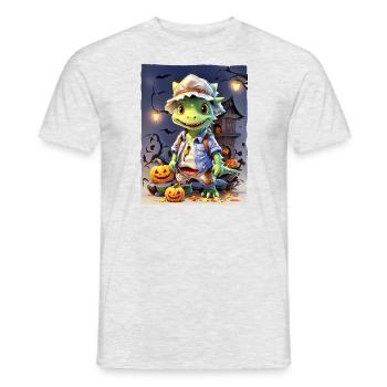 Halloween Dino Blankovorlage 3.0 - Männer T-Shirt - Grau meliert - Vorne - AI Model Male 178 dark (178cm)