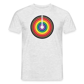 Gleichberechtigung Regenbogenkreis - Männer T-Shirt - Grau meliert - Vorne - AI Model Male 178 dark (178cm)