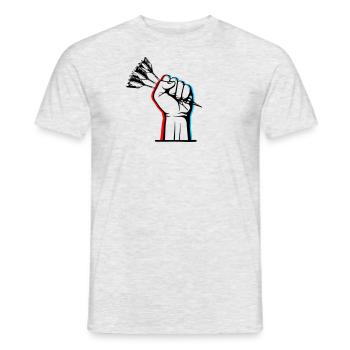DartArt - Männer T-Shirt - Grau meliert - Vorne - AI Model Male 178 dark (178cm)