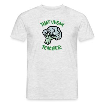 Die vegane Lehrerin - Männer T-Shirt - Grau meliert - Vorne - AI Model Male 178 dark (178cm)