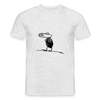 Kinderzeichnung T-Rex - Männer T-Shirt - Grau meliert - Vorne - AI Model Male 178 dark (178cm)