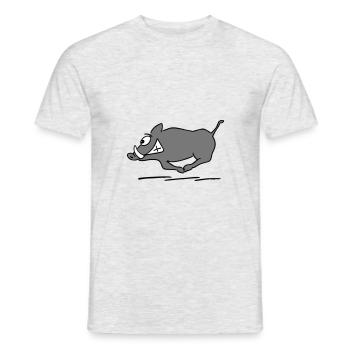 sanglier en cours d'exécution - T-shirt homme - gris chiné - Devant - AI Model Male 178 dark (178cm)