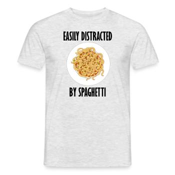 Distracted by Spaghetti Funny Saying Noodles Pasta - Men's T-Shirt - heather grey - Front - AI Model Male 178 dark (178cm)