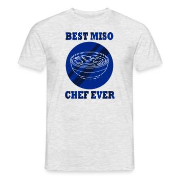 Miso Eatnig Ramen Noodles Japanese Food - Men's T-Shirt - heather grey - Front - AI Model Male 178 dark (178cm)