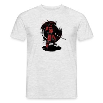 Samurai Katana Schwert Krieger japanisch rot - Männer T-Shirt - Grau meliert - Vorne - AI Model Male 178 dark (178cm)