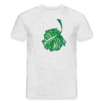 Nature - Feuille verte - T-shirt homme - gris chiné - Devant - AI Model Male 178 dark (178cm)