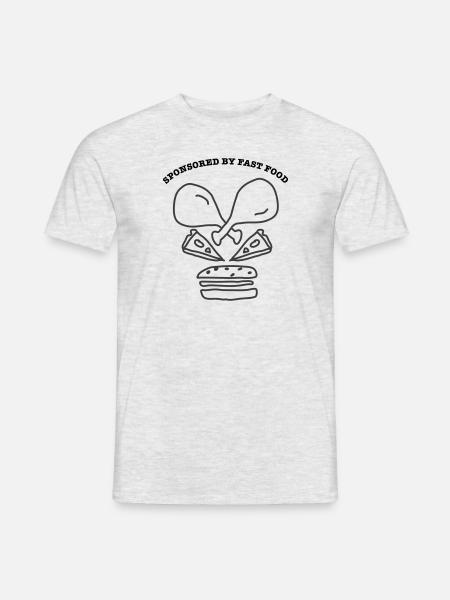 Skull SponsoredByFastFood - Men's T-Shirt - heather grey