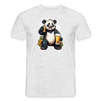 Panda / Animal / Zoo / Bamboo / Wild / Childlike - Men's T-Shirt - heather grey - Front - AI Model Male 178 dark (178cm)