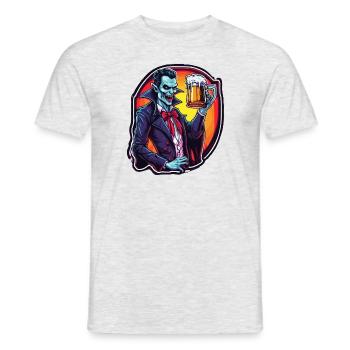 Vampire / Dracula / Suceur de sang / Halloween / Mythe - T-shirt homme - gris chiné - Devant - AI Model Male 178 dark (178cm)