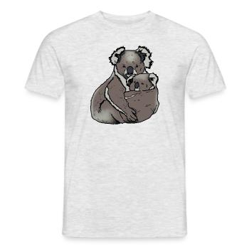 Koala - Mama mit Baby - Männer T-Shirt - Grau meliert - Vorne - AI Model Male 178 dark (178cm)