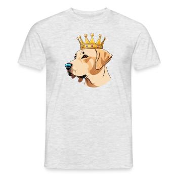 "Crowned Heads" - Labrador - Men's T-Shirt - heather grey - Front - AI Model Male 178 dark (178cm)
