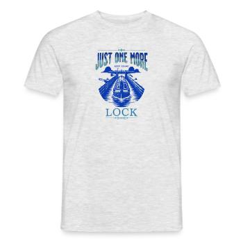 Narrow boat "just one more lock" t-shirt - Men's T-Shirt - heather grey - Front - AI Model Male 178 dark (178cm)