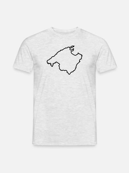 Mallorca - Kontur der Insel (schwarz) - Mænd T-shirt - grå meleret