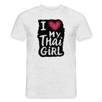 I Love My Thai Girl - Männer T-Shirt - Grau meliert - Vorne - AI Model Male 178 dark (178cm)
