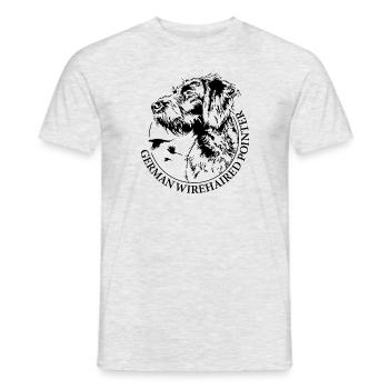 German Wirehaired Pointer Hunting Dogs Wilsigns - Men's T-Shirt - heather grey - Front - AI Model Male 178 dark (178cm)