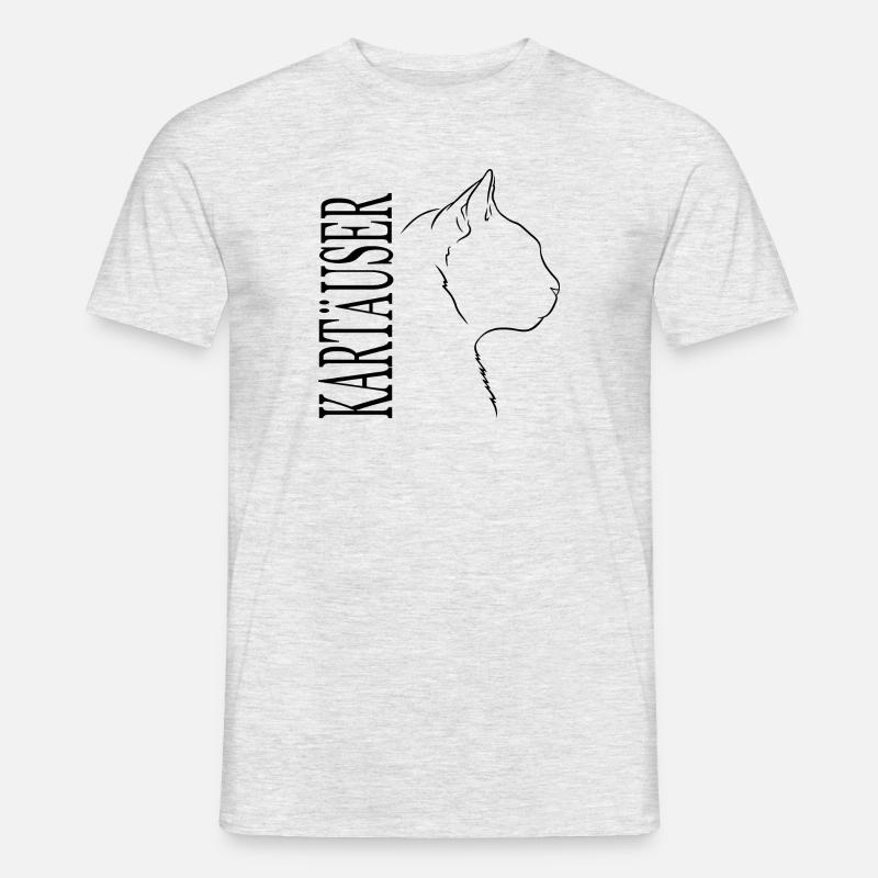 Kartäuser Profil Katzen Katze Wilsigns - Männer T-Shirt - Grau meliert