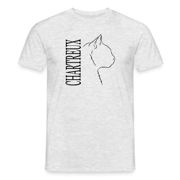 Chartreux Cat Profile Cats Wilsigns - Men's T-Shirt - heather grey - Front - AI Model Male 178 dark (178cm)