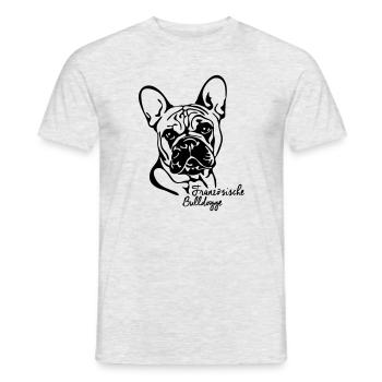 PORTRAIT DE BULLDOG FRANÇAIS Wilsigns - T-shirt homme - gris chiné - Devant - AI Model Male 178 dark (178cm)