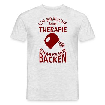 Backen T-Shirt | Kochen Kuchen Plätzchen T-Shirt - Männer T-Shirt - Grau meliert - Vorne - AI Model Male 178 dark (178cm)