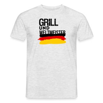Grill- und Weltmeister - Männer T-Shirt - Grau meliert - Vorne - AI Model Male 178 dark (178cm)