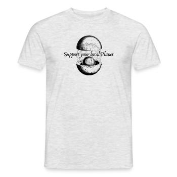 Support your Local Planet - Männer T-Shirt - Grau meliert - Vorne - AI Model Male 178 dark (178cm)