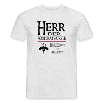 Grillen BBQ Grillgott Grillkönig - Männer T-Shirt - Grau meliert - Vorne - AI Model Male 178 dark (178cm)