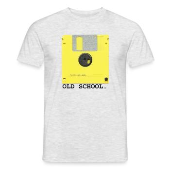 floppy disk old school retro - Men's T-Shirt - heather grey - Front - AI Model Male 178 dark (178cm)