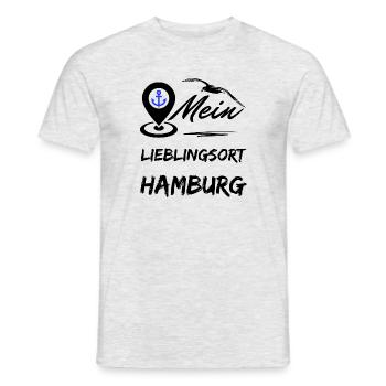 Hamburg mein Lieblingsort-Hansestadt Hamburg-Möwe - Männer T-Shirt - Grau meliert - Vorne - AI Model Male 178 dark (178cm)