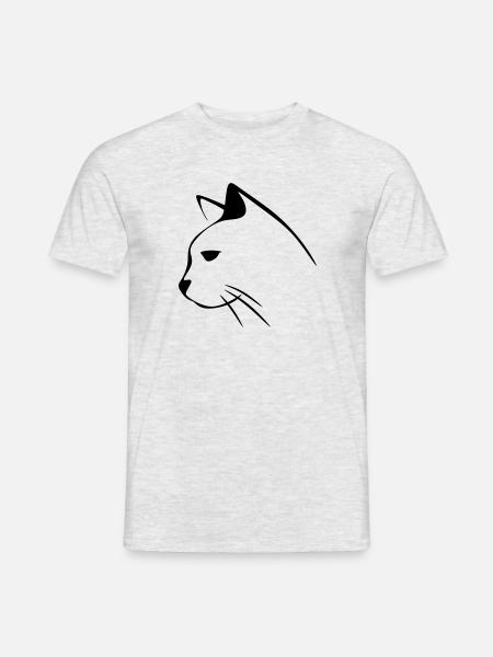 Katzengesicht - Männer T-Shirt - Grau meliert