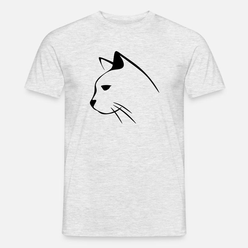 Katzengesicht - Männer T-Shirt - Grau meliert