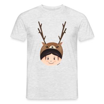GIRL DEER - T-shirt homme - gris chiné - Devant - AI Model Male 178 dark (178cm)