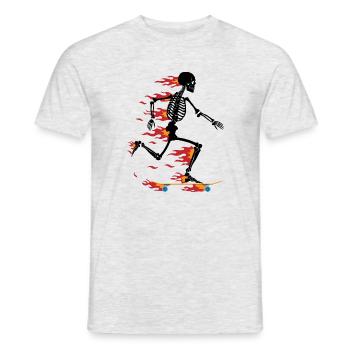Skateboarding Skeleton Skater Skull Skate Skate - Men's T-Shirt - heather grey - Front - AI Model Male 178 dark (178cm)