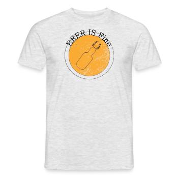 Bier ist feines T-Shirt-Design - Männer T-Shirt - Grau meliert - Vorne - AI Model Male 178 dark (178cm)