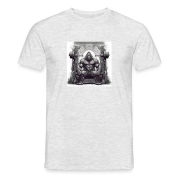 Gorilla, Affe, Antikes Fitnessgerät, Fitness - Männer T-Shirt - Grau meliert - Vorne - AI Model Male 178 dark (178cm)